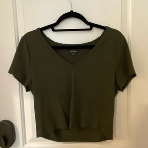 Wild Fable Olive Green Crop T-Shirt 2XL
